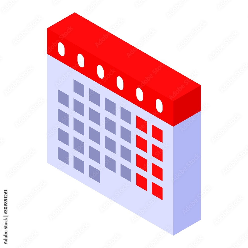 Poster calendar icon. isometric of calendar vector icon for web design isolated on white background