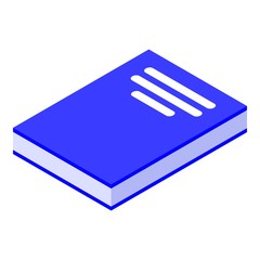 Blue book icon. Isometric of blue book vector icon for web design isolated on white background