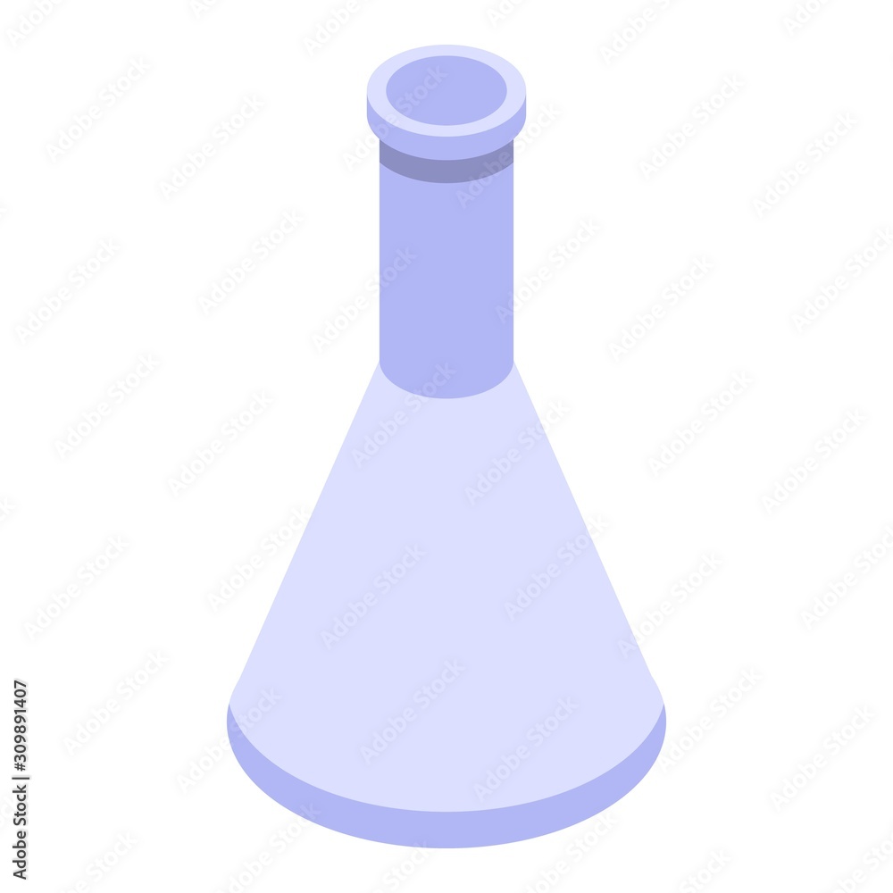 Poster empty flask icon. isometric of empty flask vector icon for web design isolated on white background