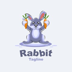 Obraz na płótnie Canvas rabbit cartoon mascot logo design