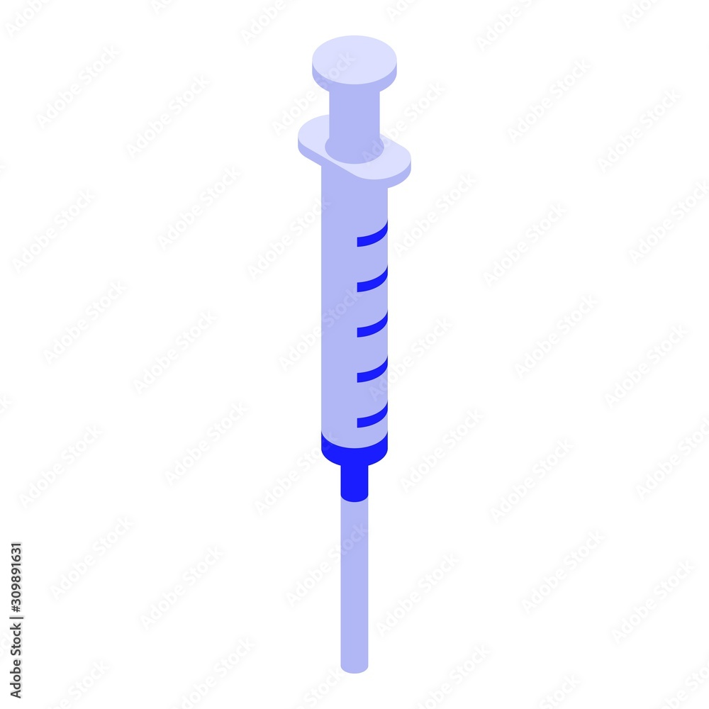 Poster syringe icon. isometric of syringe vector icon for web design isolated on white background