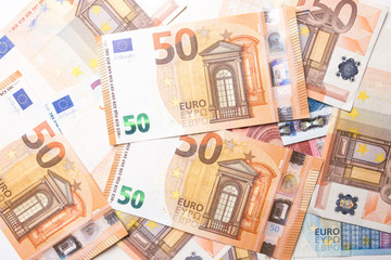 Euro money closeup isolated background.