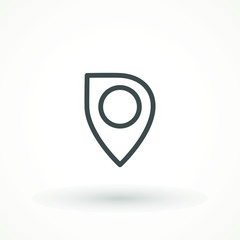 Location icon vector. Pin sign Isolated on white background. Navigation map, gps, direction, place, compass, contact, search concept. Flat style for graphic design, logo, Web, UI, mobile upp