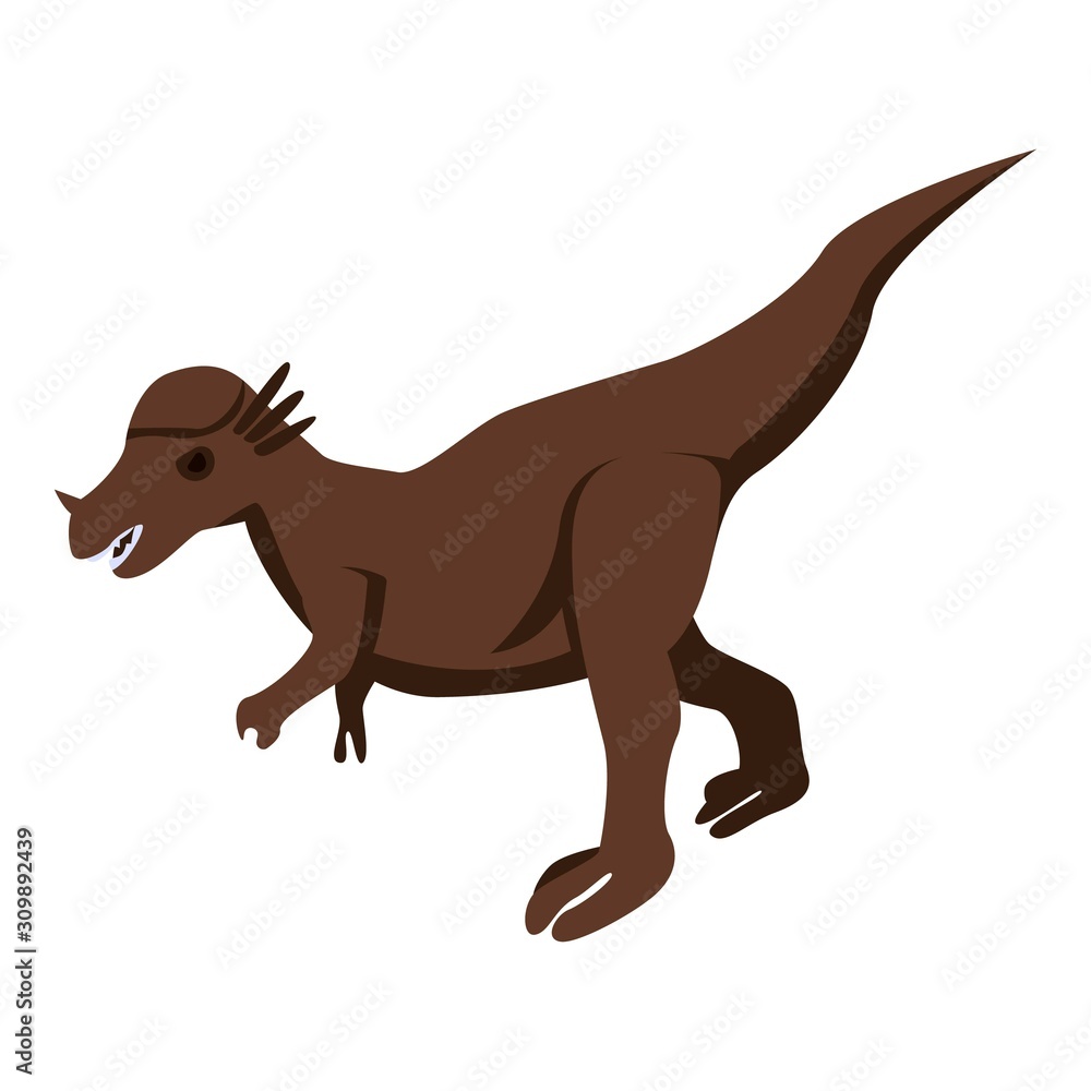 Poster toy dino icon. isometric of toy dino vector icon for web design isolated on white background
