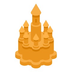 Sea sand castle icon. Isometric of sea sand castle vector icon for web design isolated on white background