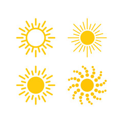 Sun icon set. isolated vector illustration. Use for admin panels, websites, interfaces, mobile apps. Sun sign symbol vector border