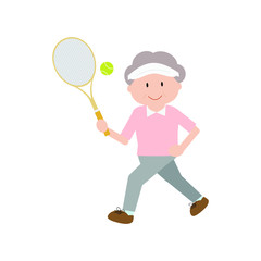 Obraz na płótnie Canvas tennis, woman, old woman