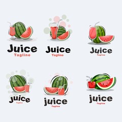 watermelon juice logo design premium