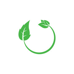 Green leaf, Eco icon Vector illustration, flat design
