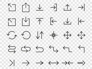 Line Arrow icon set. Vector illustration, flat design