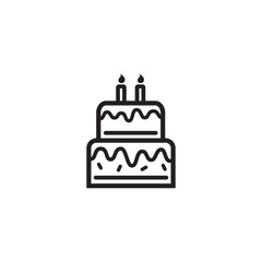 Birthday cake icon symbol vector illustration
