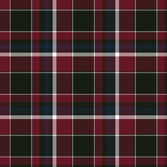 Scottish plaid red and black seamless checkered vector pattern.