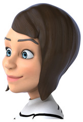 Fun 3D cartoon casual character woman