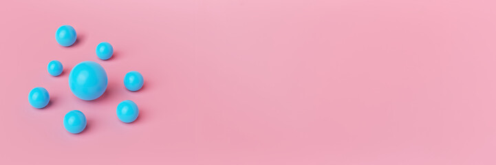 Abstract geometric shapes. minimal spheres. Modern background design for poster, branding, banner. copy space. 3d rendering