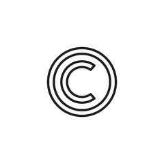 Copyright icon symbol vector illustration