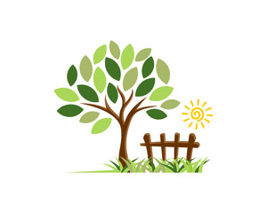 beautiful village logo vector template