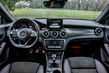 Luxury car interior of Mercedes Benz