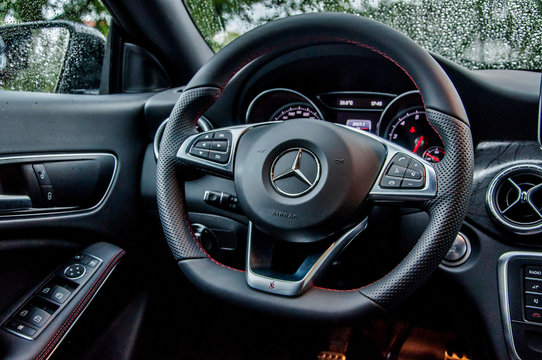 Luxury car interior of Mercedes Benz