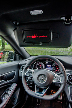 Luxury car interior of Mercedes Benz