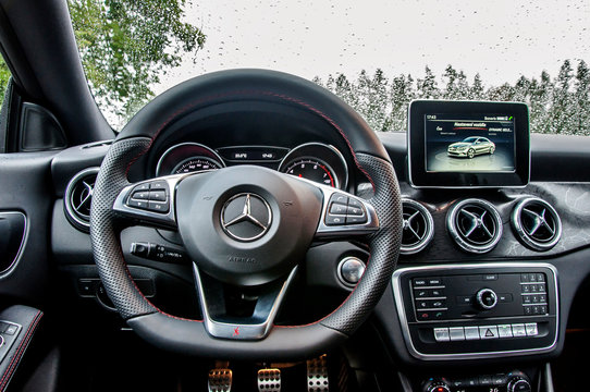 Luxury car interior of Mercedes Benz