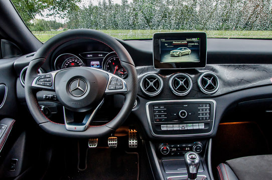 Luxury car interior of Mercedes Benz