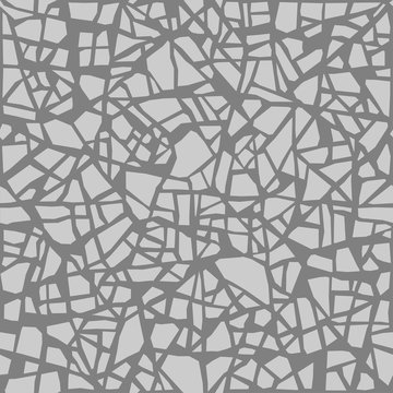 The broken glass. Cracked, fragments of stone, repetitive texture. Seamless faux broken ceramic. Pottery glued together pattern. Vector mosaic terrazzo background