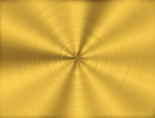 gold metal background with realistic circular brushed texture