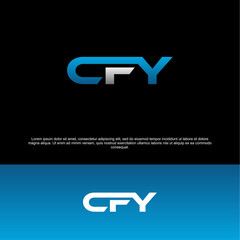 CFY initials for fitness companies, initial logos for the gym and cross fit, combined overlap logo letters