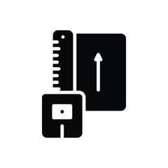 Black solid icon for measure 