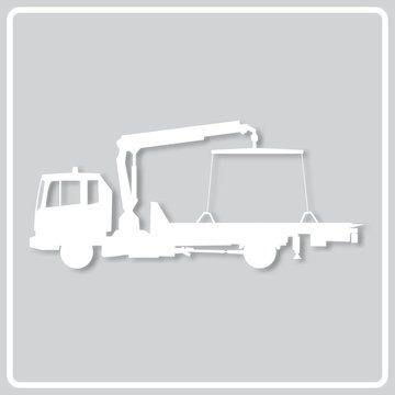 gray tow truck icon