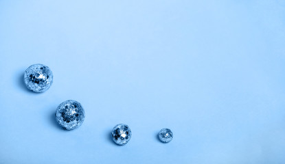 Christmas balls on pink background concept new year 2020