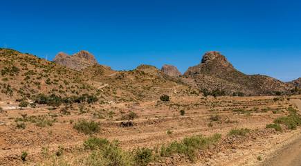 Landscape in Gheralta in Tigray, Northern Ethiopia.