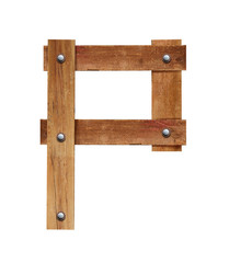 WOOD FONT ,WOODEN PLANK FONT LETTER P