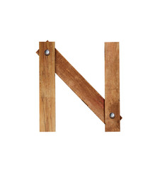 WOOD FONT ,WOODEN PLANK FONT LETTER N