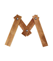 WOOD FONT ,WOODEN PLANK FONT LETTER M