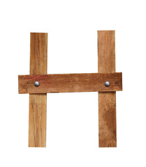 WOOD FONT ,WOODEN PLANK FONT LETTER H