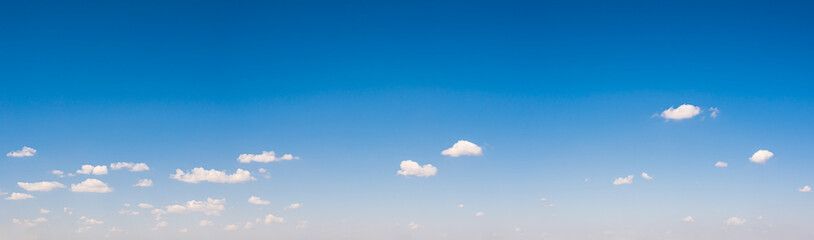 Panorama blue sky and clouds natural background.