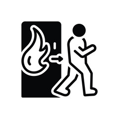 Black solid icon for emergency