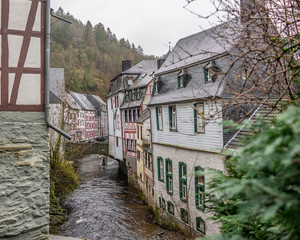 The view down the river in the German town of Monschau