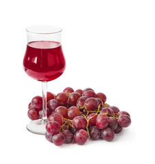 Wine glass and grapes