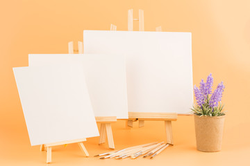 Easels and brushes