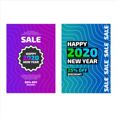 New Year Sale banners. Vector template set