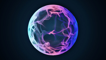 Science and technology abstract graphic background and texture, sphere planet circle, blue and pink...