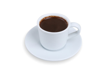 Turkish Coffee Cup - Coffee in a white cup isolated on a white background 