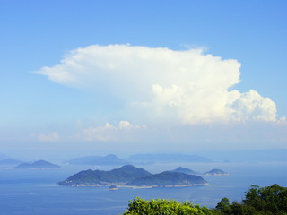 Fototapeta na wymiar 広島　福山　後山公園から見た瀬戸内海