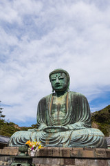 Fototapeta na wymiar Great Buddha of Kamakura or Kamakura Daibutsu is a World Heritage Site by UNESCO at Kotoku-in Temple.