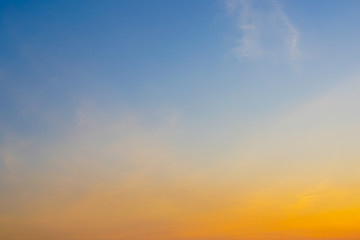 Twilight sky with cloud and colorful sunset nature abstract  background