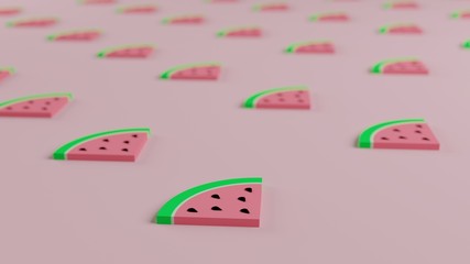 Pink Watermelon pattern background 3d render