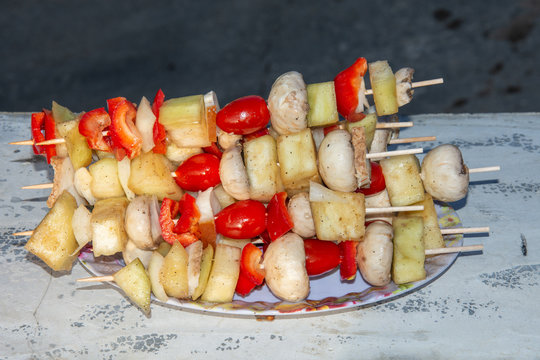 skewers , Frigarui,barbecue, kebab, meat,Marinated Grilled Vegetables