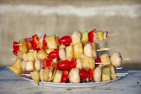 skewers , Frigarui,barbecue, kebab, meat,Marinated Grilled Vegetables